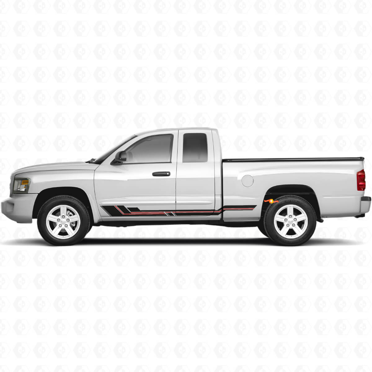 Autocollant Vinyle avec Bandes Courbes pour Bas de Caisse Dodge Dakota 2005-2011