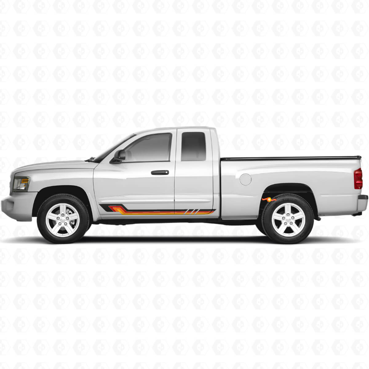 Autocollant vinyle bandes latérales style vintage pour Dodge Dakota 2005-2011
