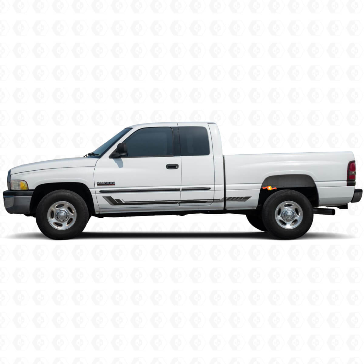 Autocollant en vinyle bandes latérales style course pour Dodge Ram 1500 1994-2001