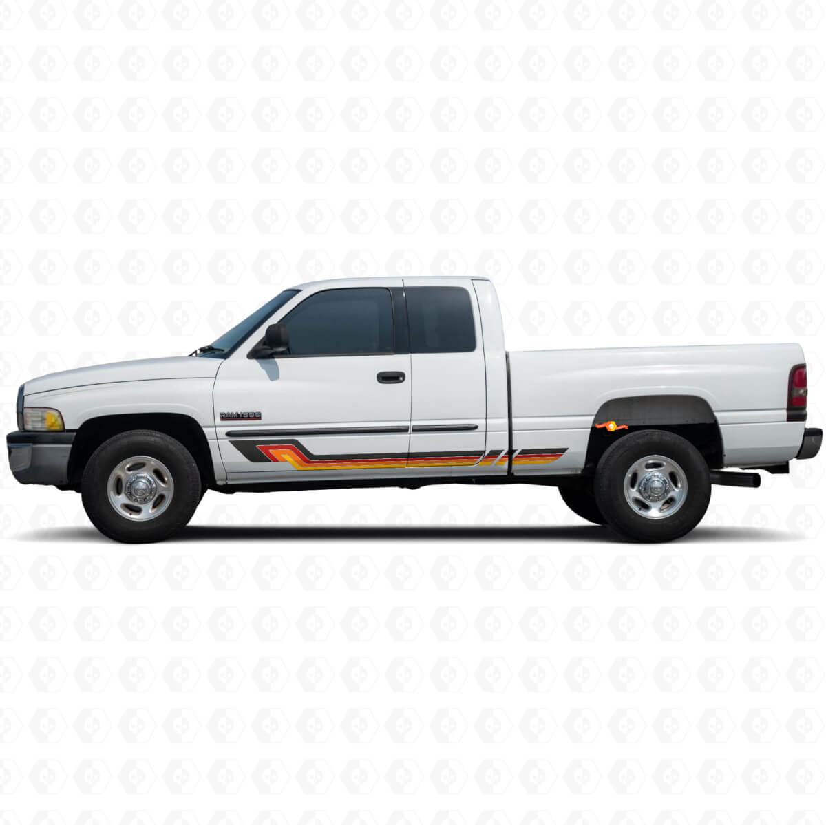 Autocollant vinyle bandes latérales style vintage pour Dodge Ram 1500 1994-2001