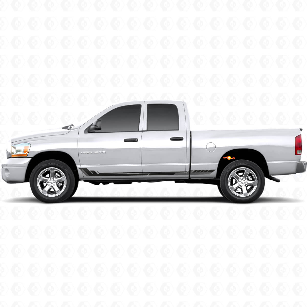 Autocollant en vinyle bandes latérales style course pour Dodge Ram 1500 2002-2008