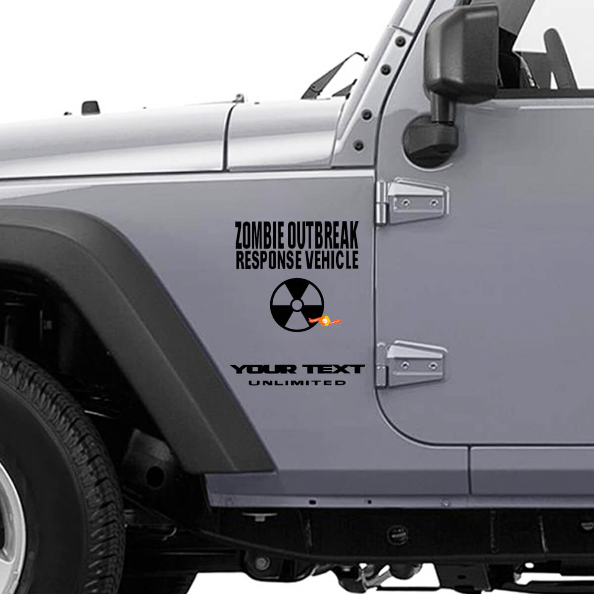 Autocollant en vinyle Véhicule de Réponse à une Épidémie de Zombies pour Jeep Wrangler Rubicon