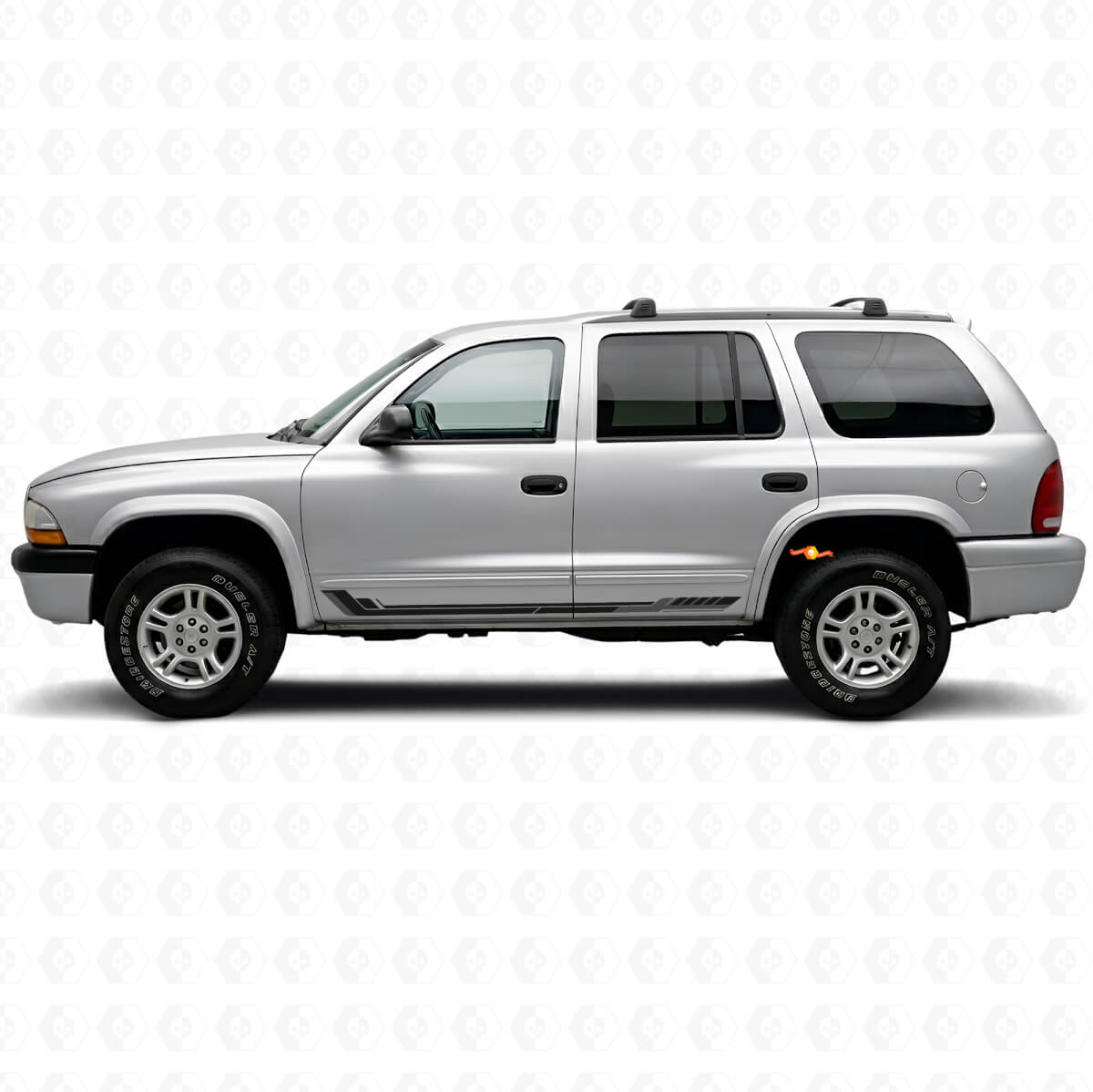 Autocollant en vinyle à bandes latérales style course pour Dodge Durango 1998-2003