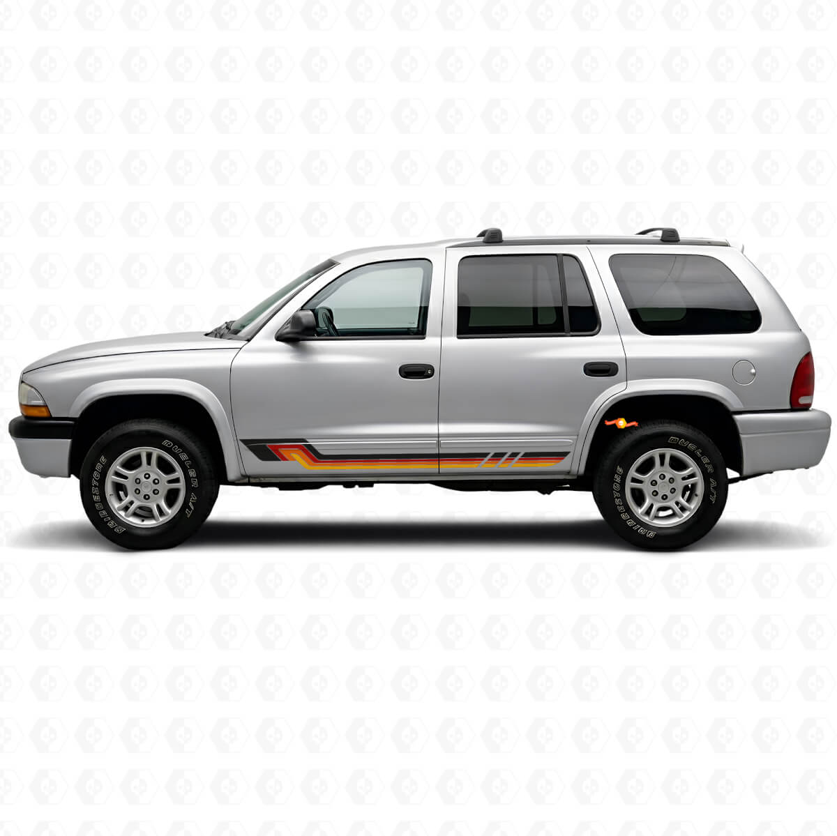 Autocollant vinyle bandes latérales style vintage pour Dodge Durango 1998-2003
