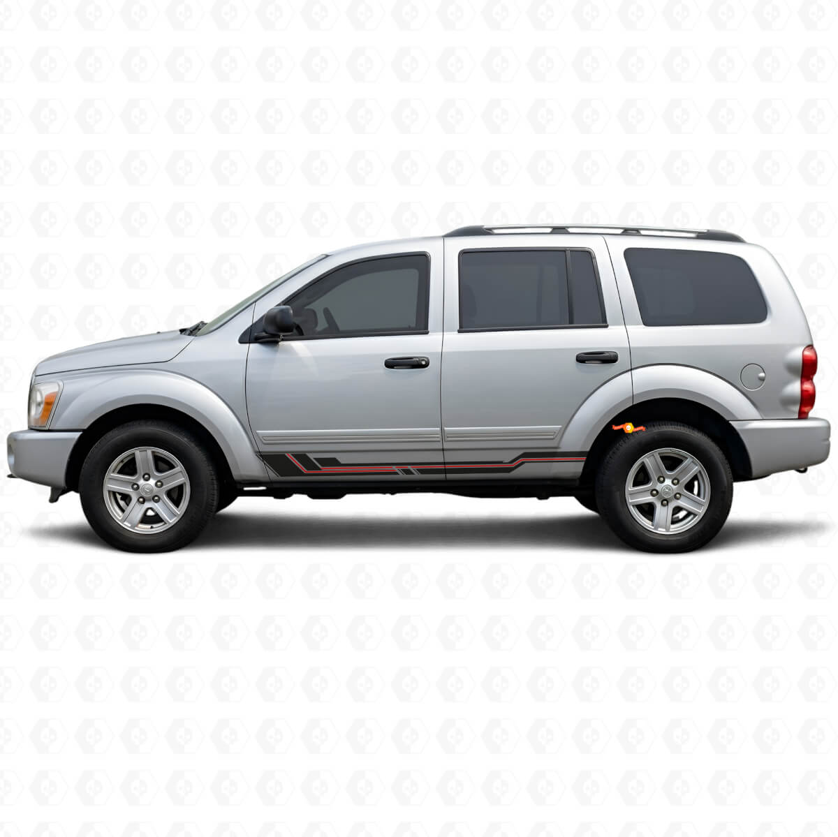 Autocollant en vinyle avec bandes incurvées pour bas de caisse Dodge Durango 2004-2009