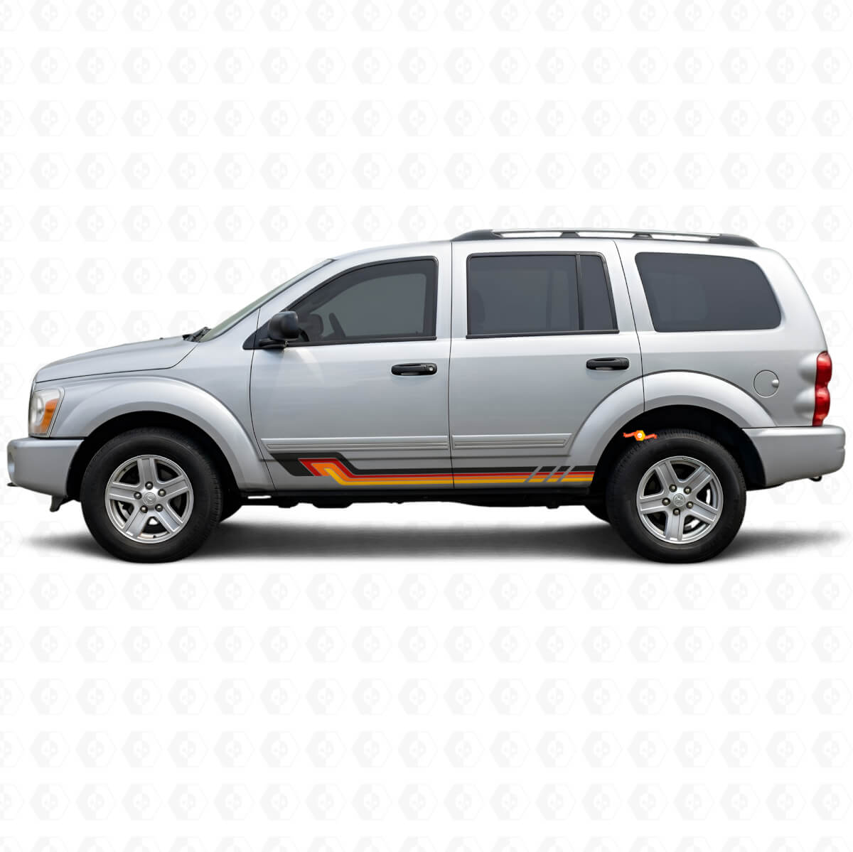 Déco Vinyle Style Vintage avec Bandes Latérales pour Dodge Durango 2004-2009