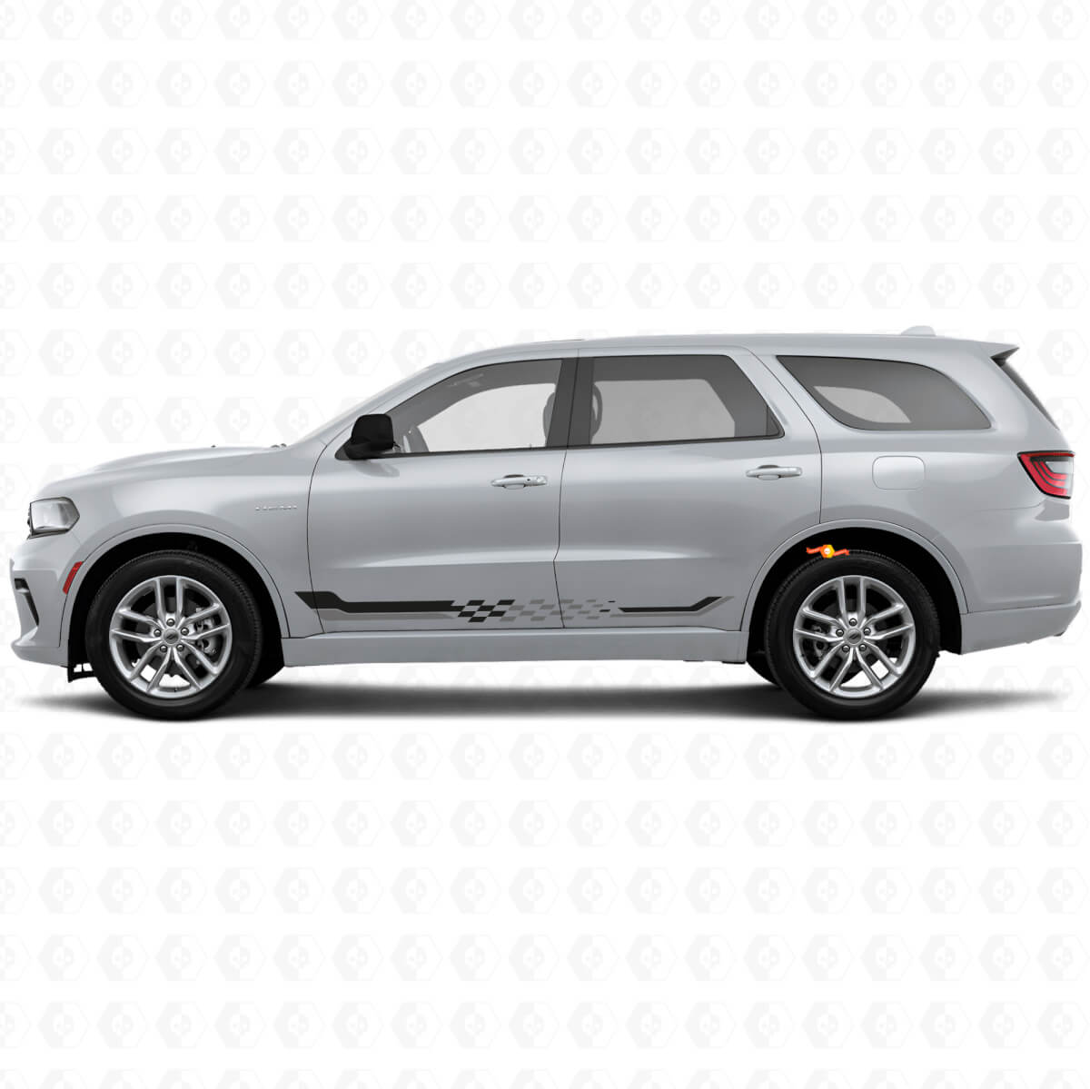 Autocollant en vinyle bandes latérales damier pour Dodge Durango 2011+