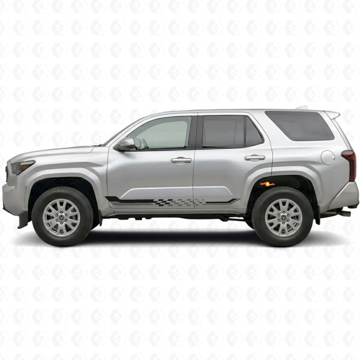 Autocollant Vinyle Rayures Latérales Drapeau à Damier pour Toyota 4Runner 2024+