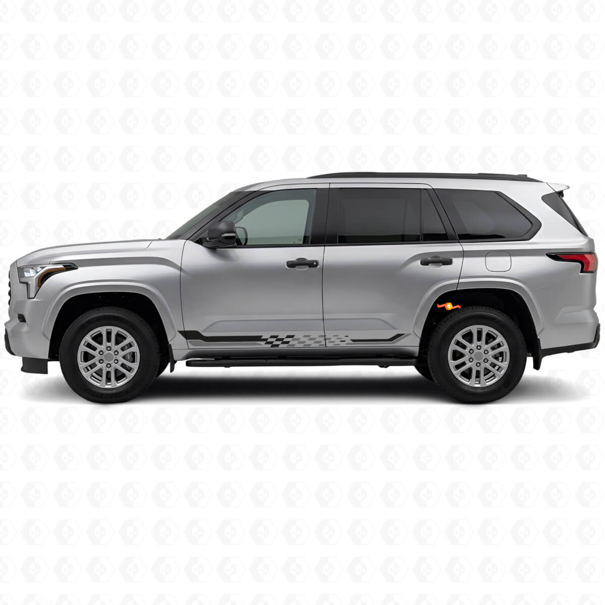 Autocollant en vinyle à rayures latérales à drapeau à damier pour Toyota Sequoia 2022+
