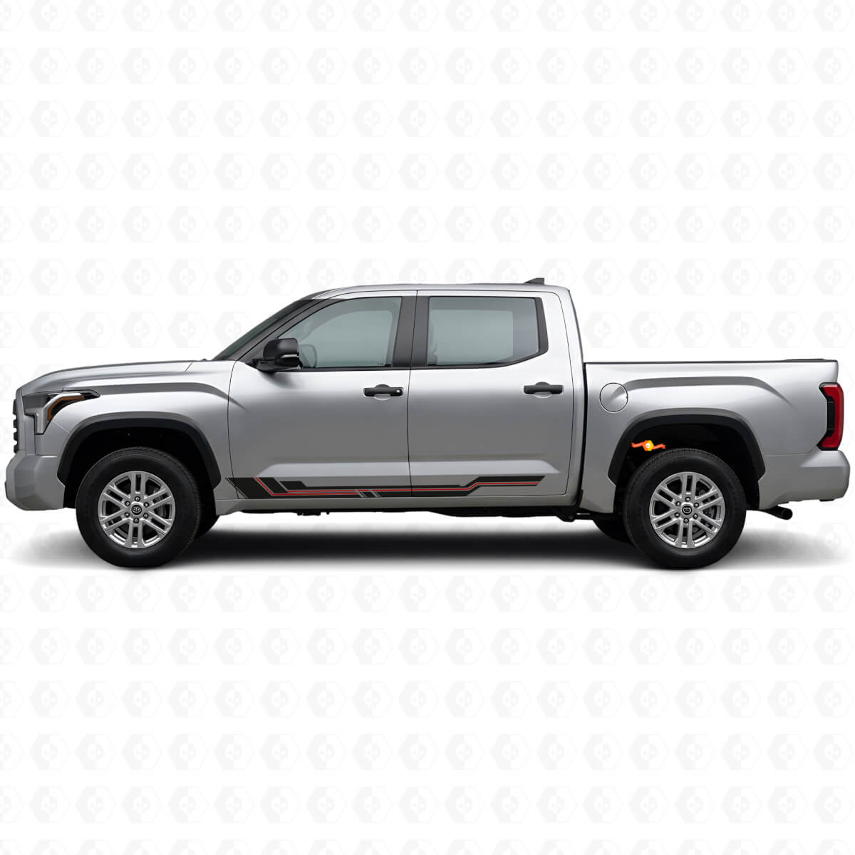 Autocollant en vinyle avec bandes courbes pour bas de caisse Toyota Tundra 2022+