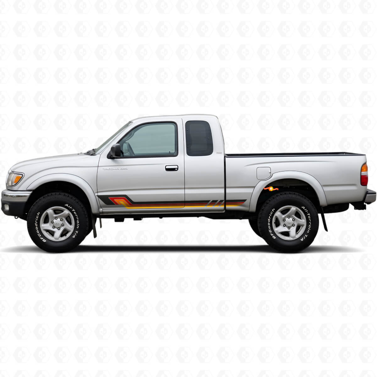 Autocollant en vinyle à bandes latérales style vintage pour Toyota Tacoma 1995-2004
