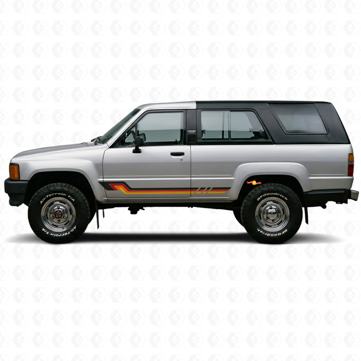 Autocollant en vinyle avec bandes latérales style vintage pour Toyota 4Runner 1984-1989