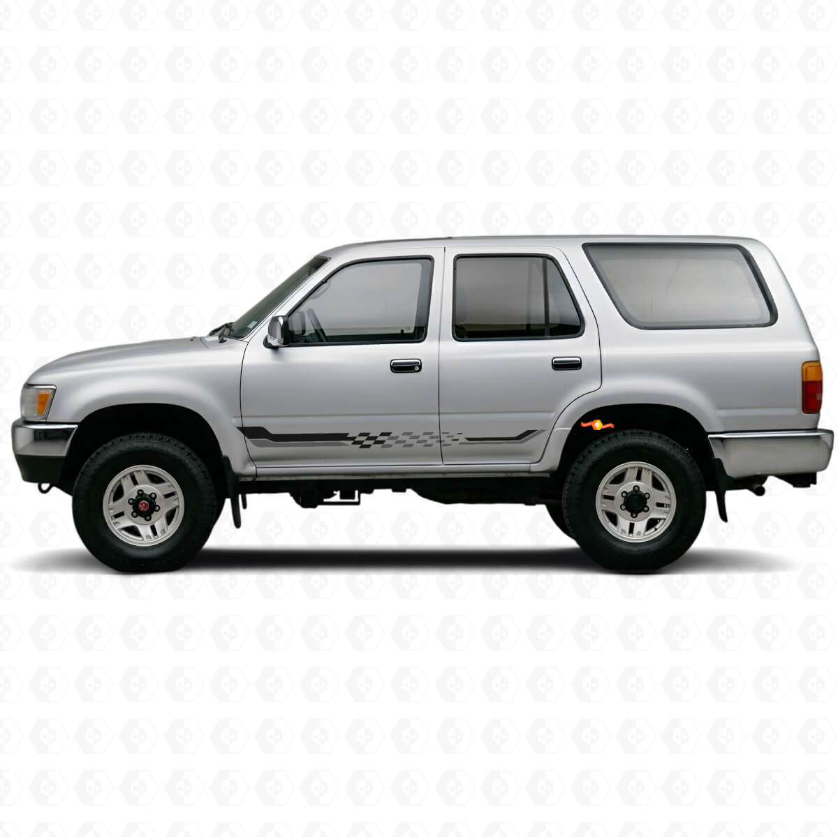 Autocollant en vinyle avec rayures latérales à damier pour Toyota 4Runner 1989-1995