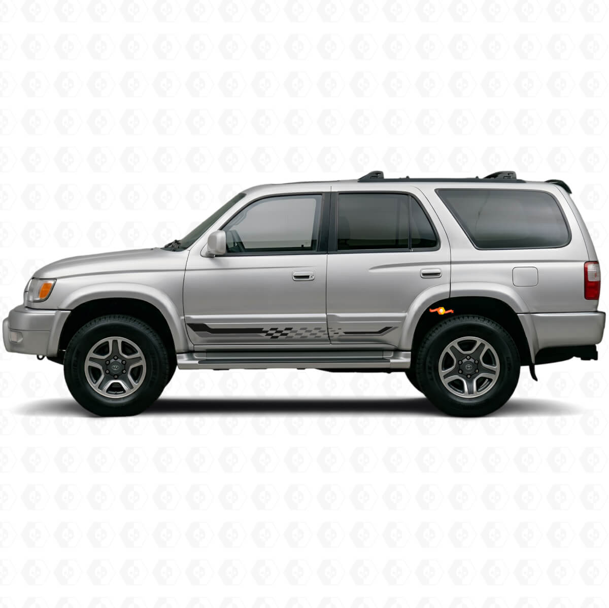 Autocollant en vinyle à rayures latérales à damier pour Toyota 4Runner 1995-2002