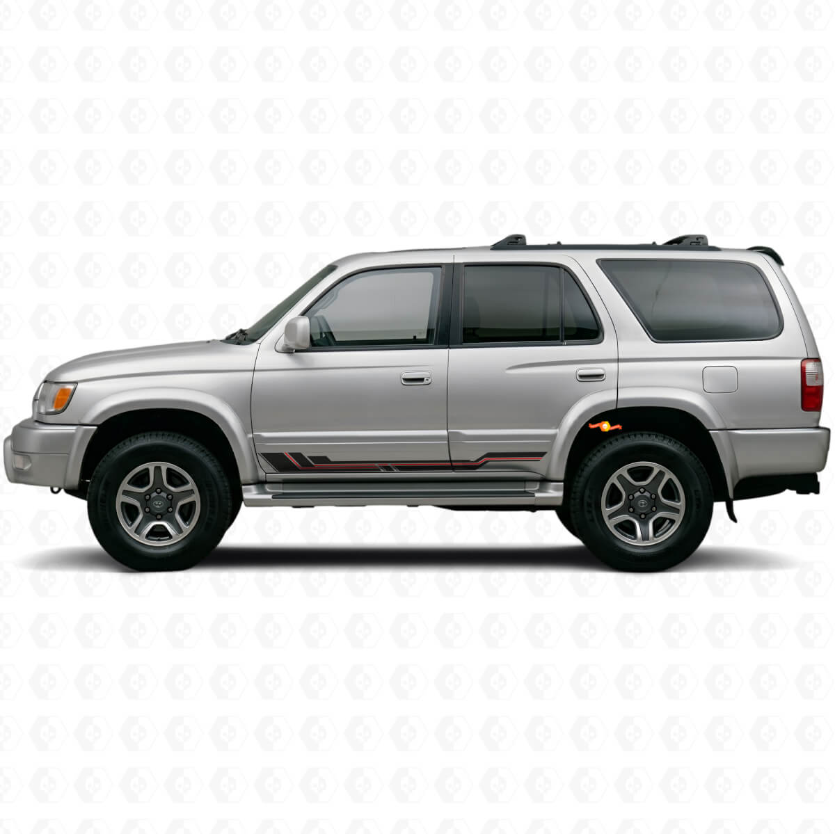 Autocollant en vinyle pour bas de caisse à bandes courbes pour Toyota 4Runner 1995-2002