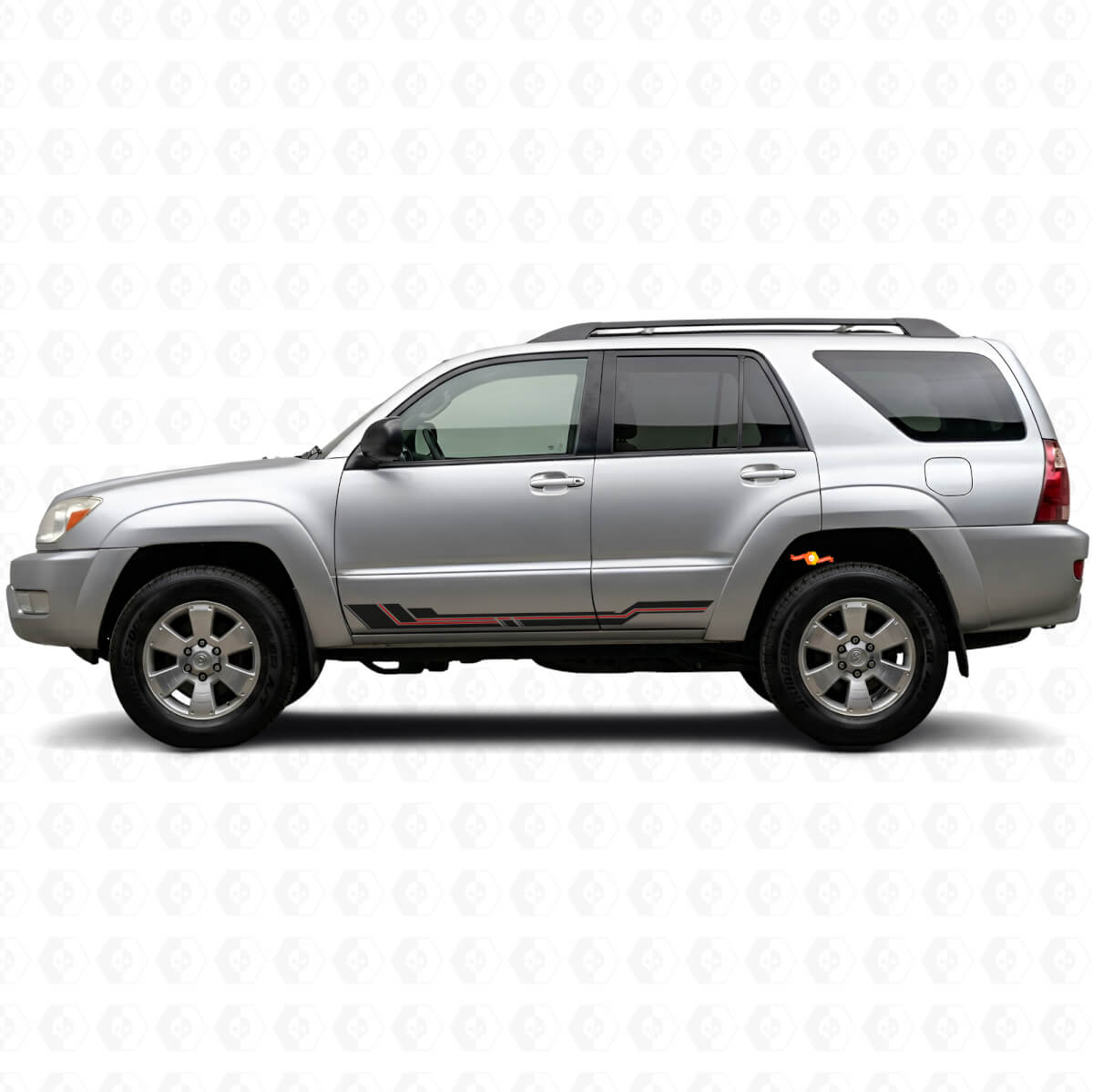 Autocollant en vinyle de bas de caisse à bandes incurvées pour Toyota 4Runner 2002-2009