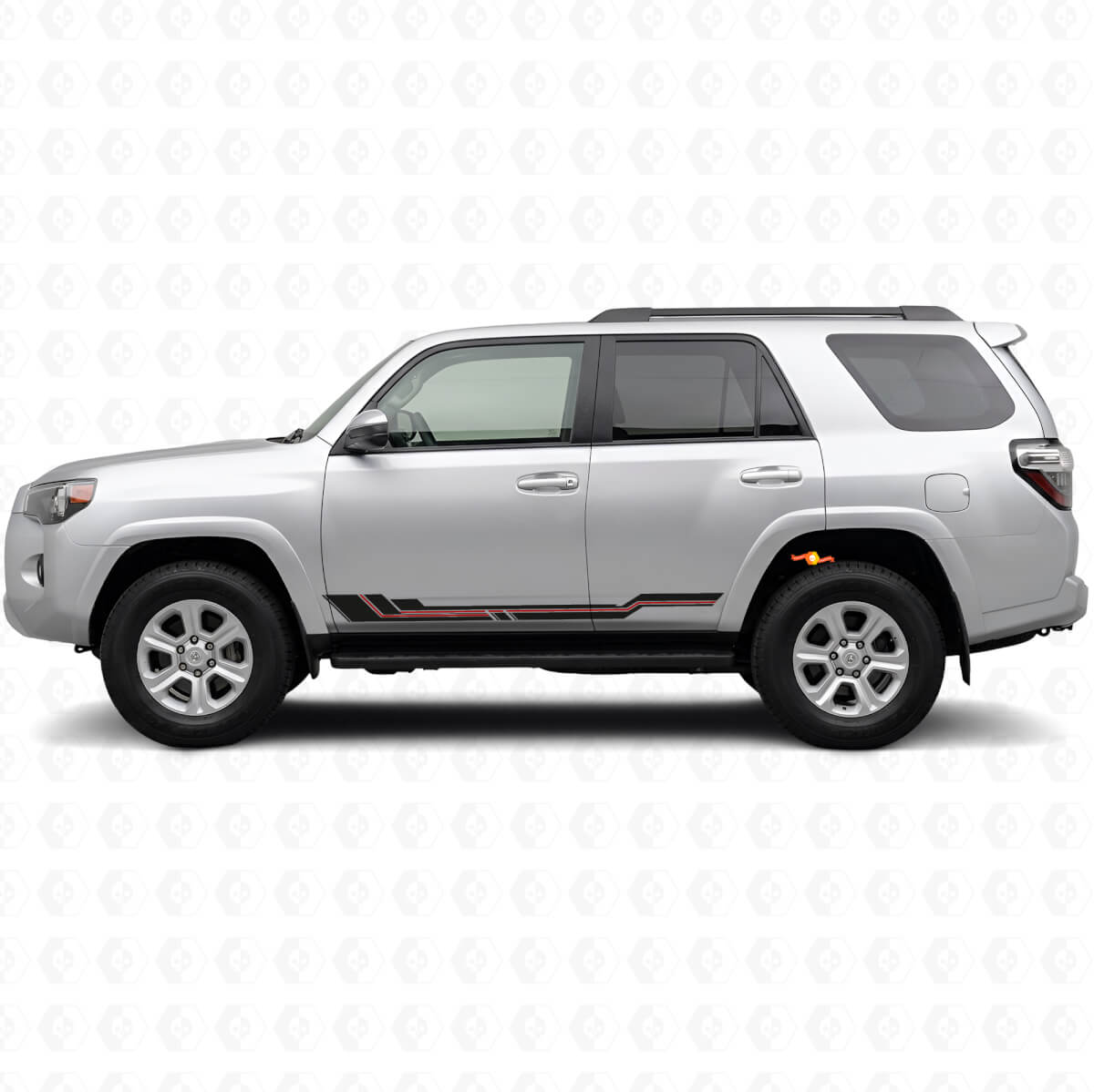 Autocollant en vinyle à bandes courbes pour bas de caisse Toyota 4Runner 2009-2024