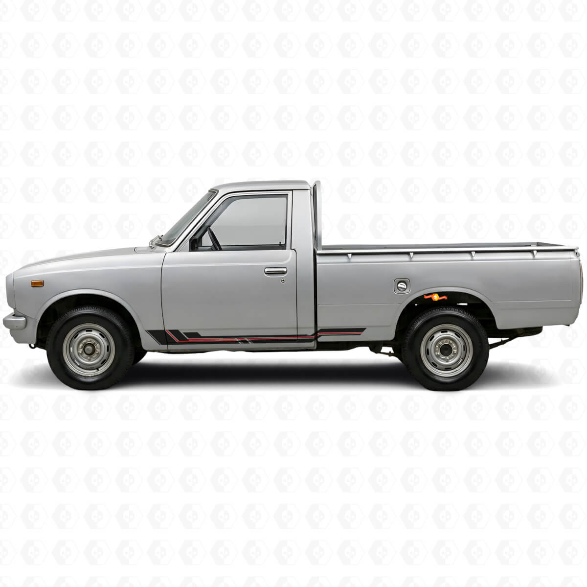 Autocollant en vinyle avec bandes courbes pour panneau latéral Toyota Hilux 1968-1972