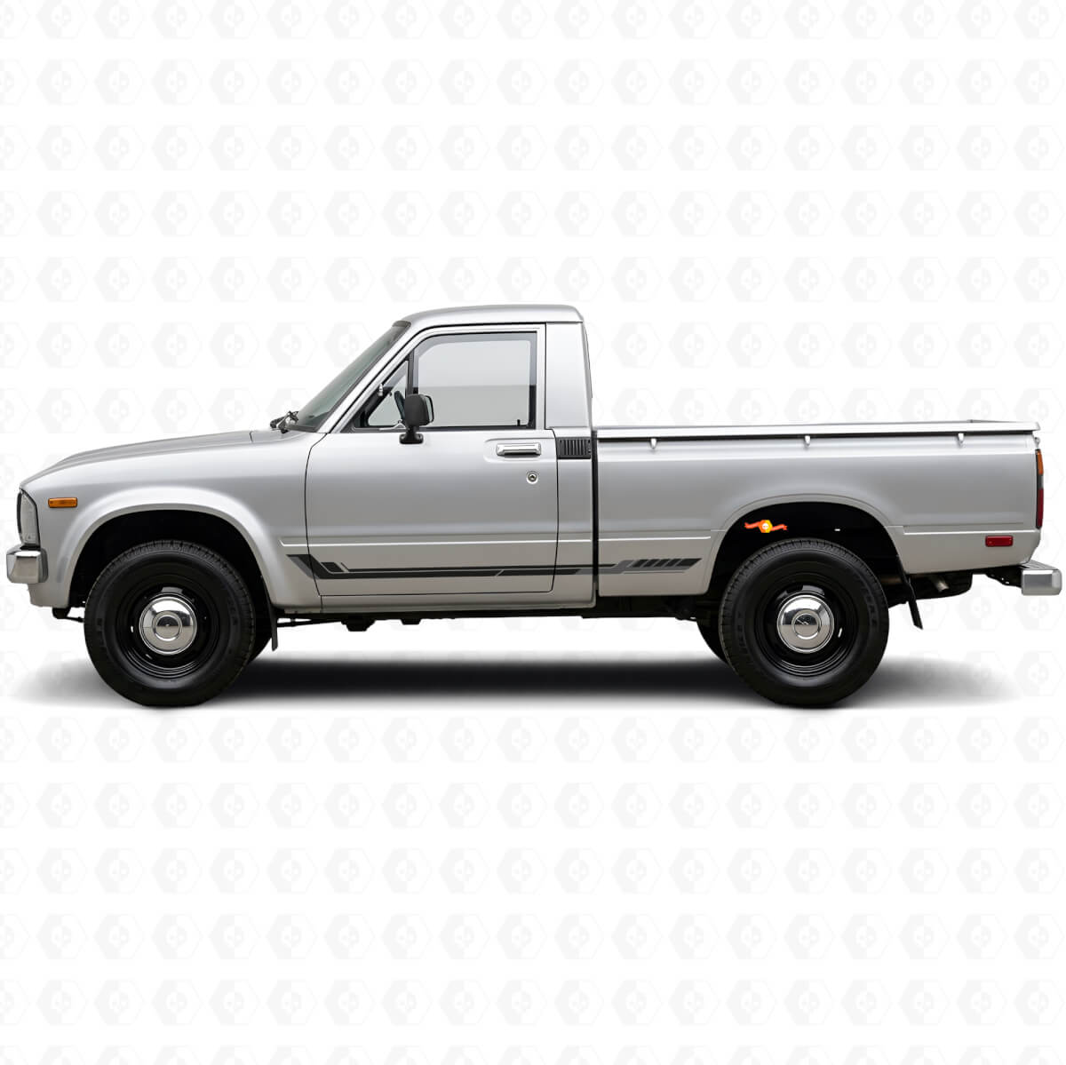 Autocollant en vinyle bandes latérales style course pour Toyota Hilux 1978-1983