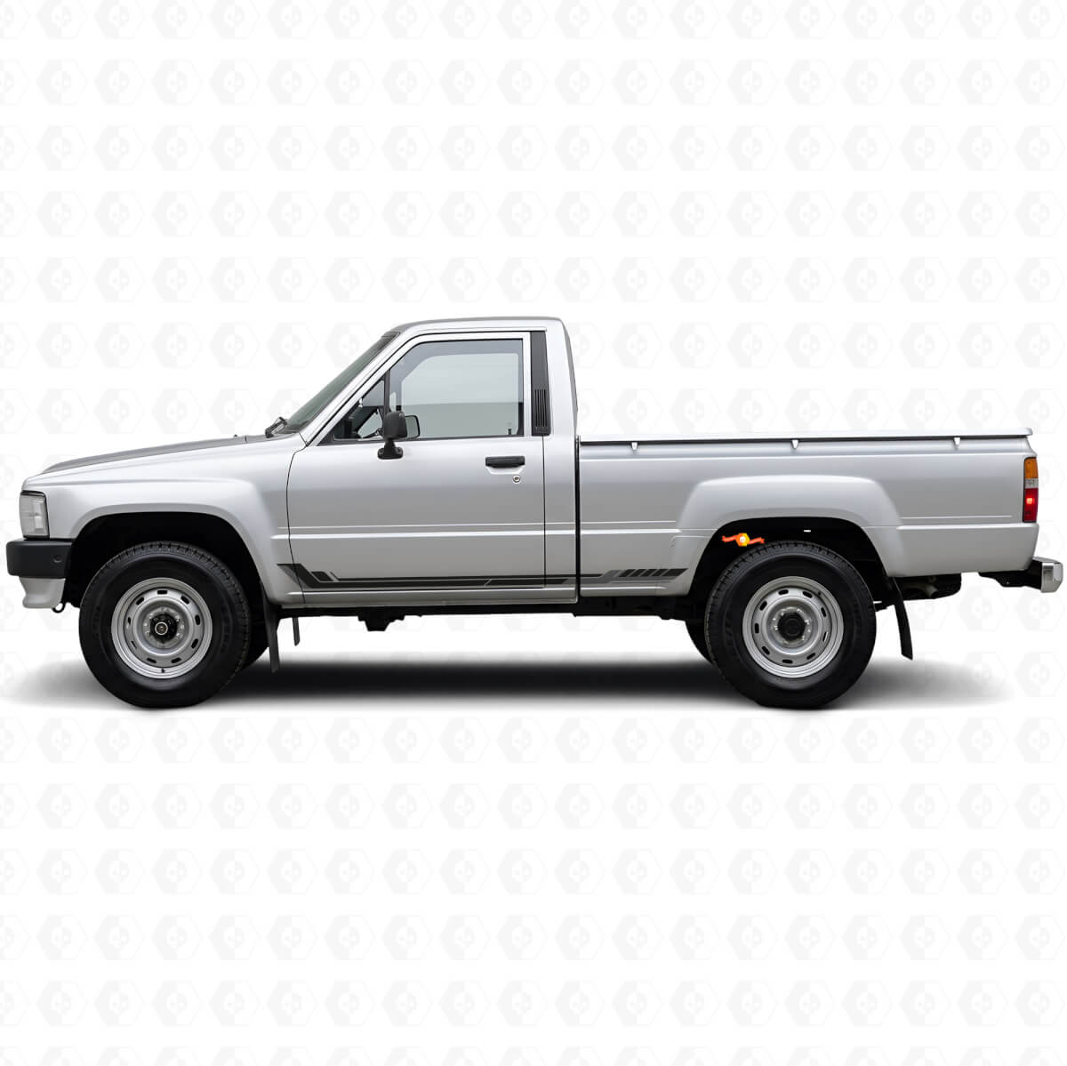 Autocollant en vinyle bandes latérales style course pour Toyota Hilux 1983-1988