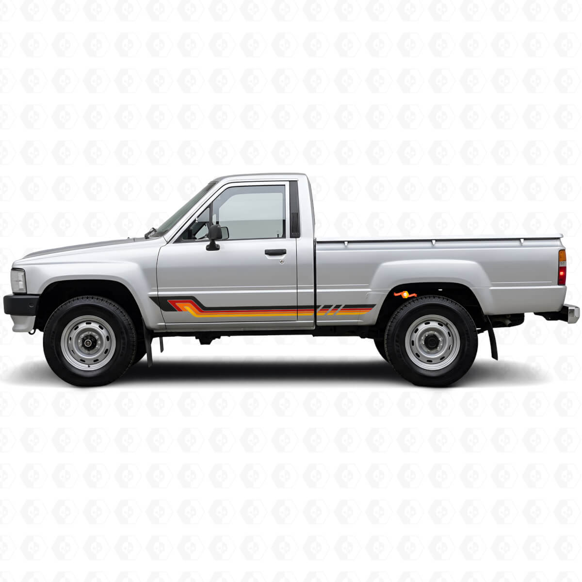 Autocollant en vinyle à bandes latérales style vintage pour Toyota Hilux 1983-1988