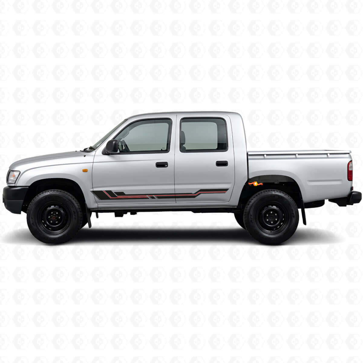 Autocollant en vinyle pour bas de caisse avec bandes courbées pour Toyota Hilux 1997-2004