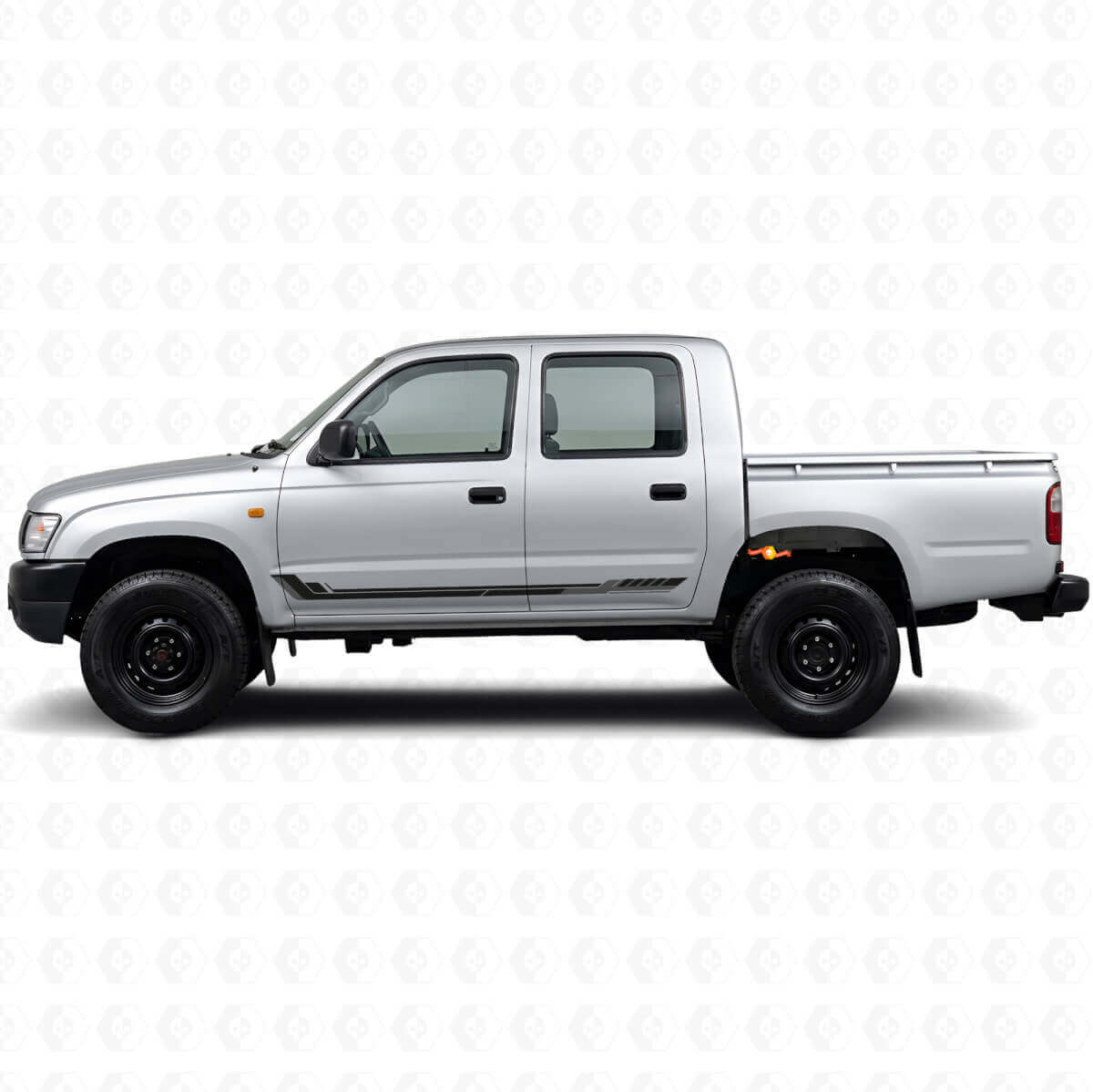 Autocollant en vinyle bandes latérales style course pour Toyota Hilux 1997-2004