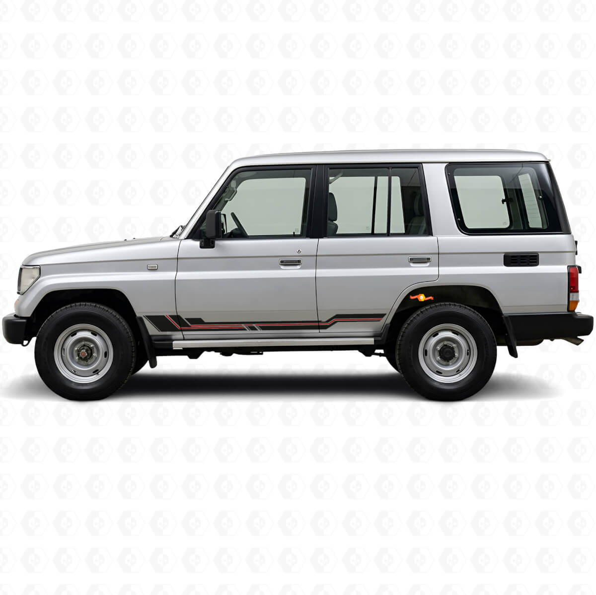 Autocollant en vinyle avec bandes incurvées pour bas de caisse Toyota Land Cruiser Prado 1990-1996