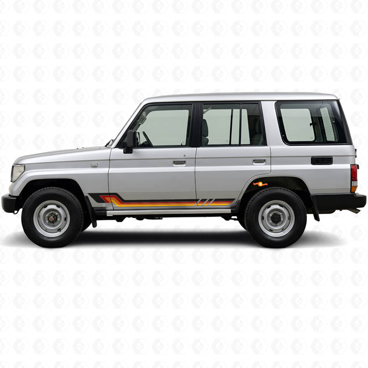Autocollant en vinyle à bandes latérales style vintage pour Toyota Land Cruiser Prado 1990-1996
