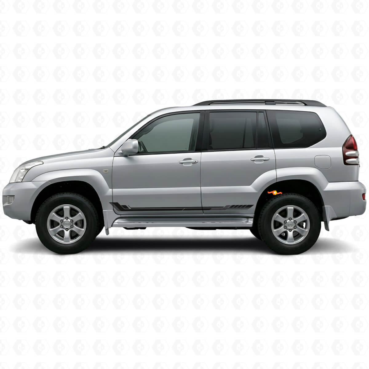 Autocollant vinyle bandes latérales style course pour Toyota Land Cruiser Prado 2002-2009