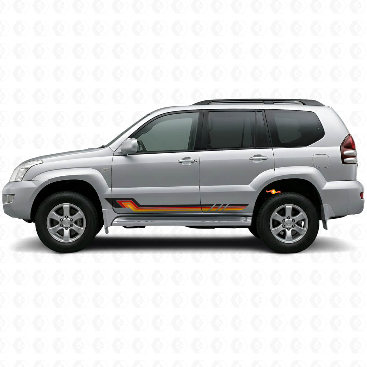 Autocollant en vinyle à bandes latérales de style vintage pour Toyota Land Cruiser Prado 2002-2009