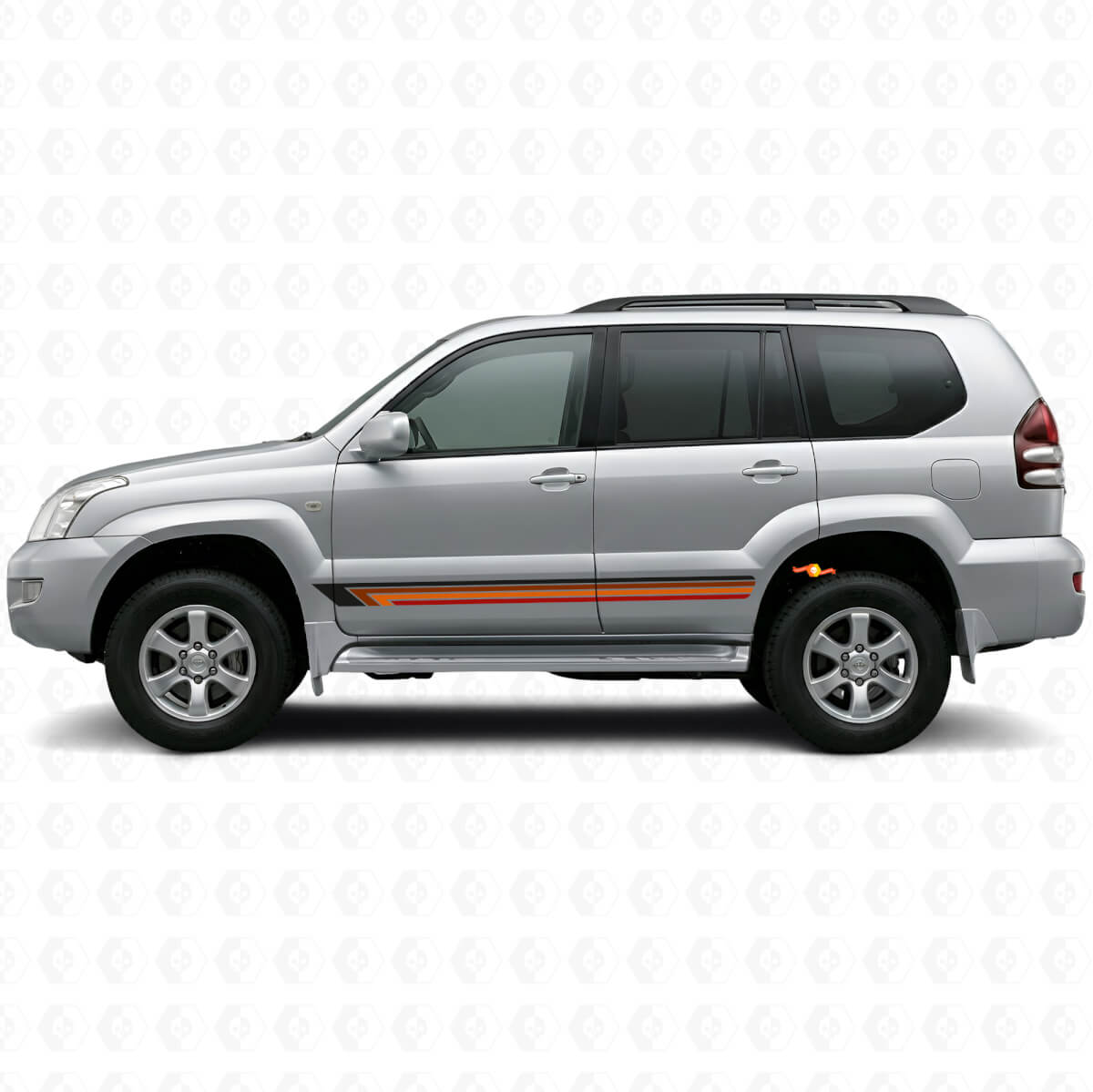 Autocollant vinyle latéral à rayures droites vintage pour Toyota Land Cruiser Prado 2002-2009