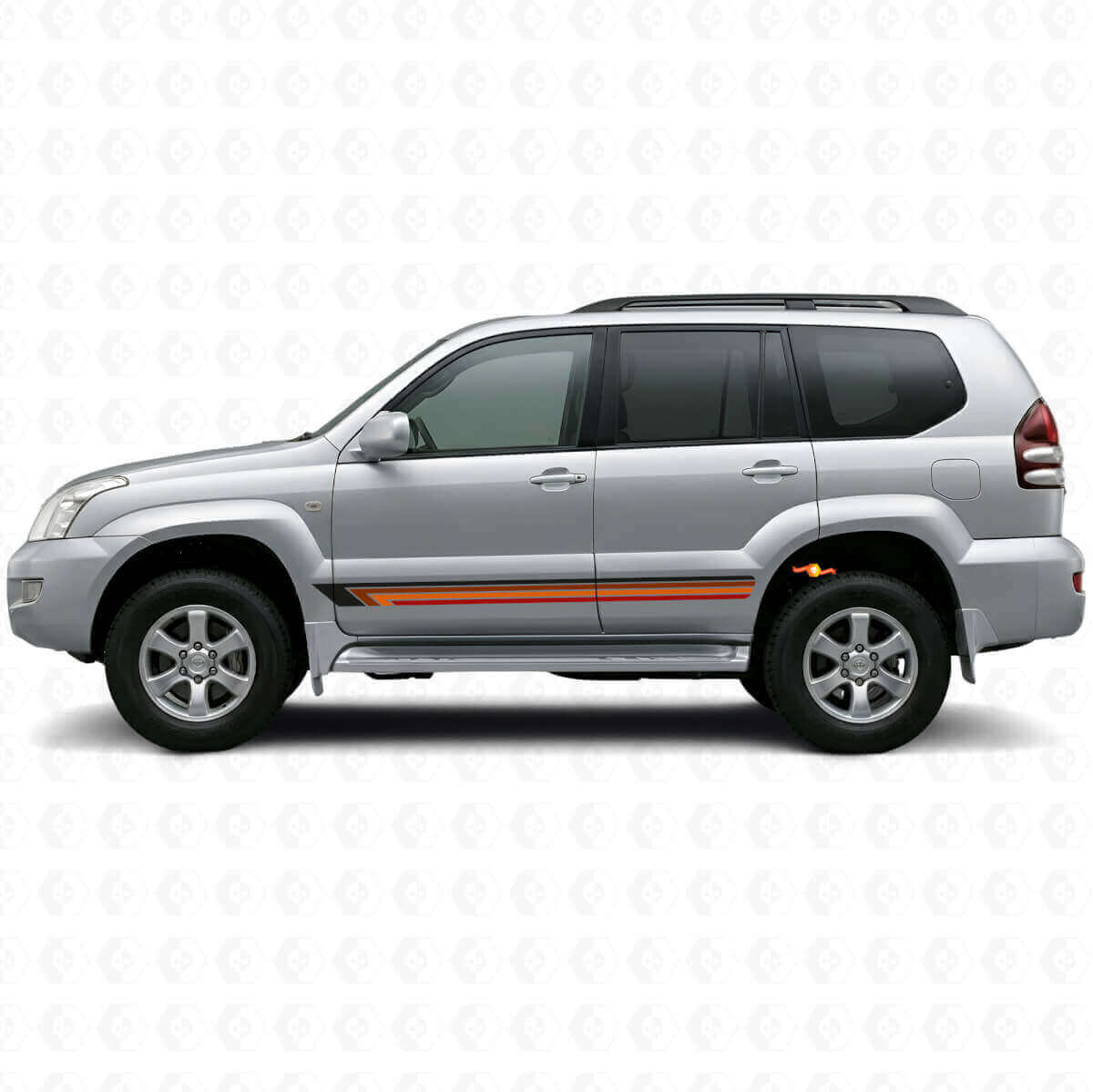 Autocollant vinyle latéral à rayures droites vintage pour Toyota Land Cruiser Prado 2002-2009