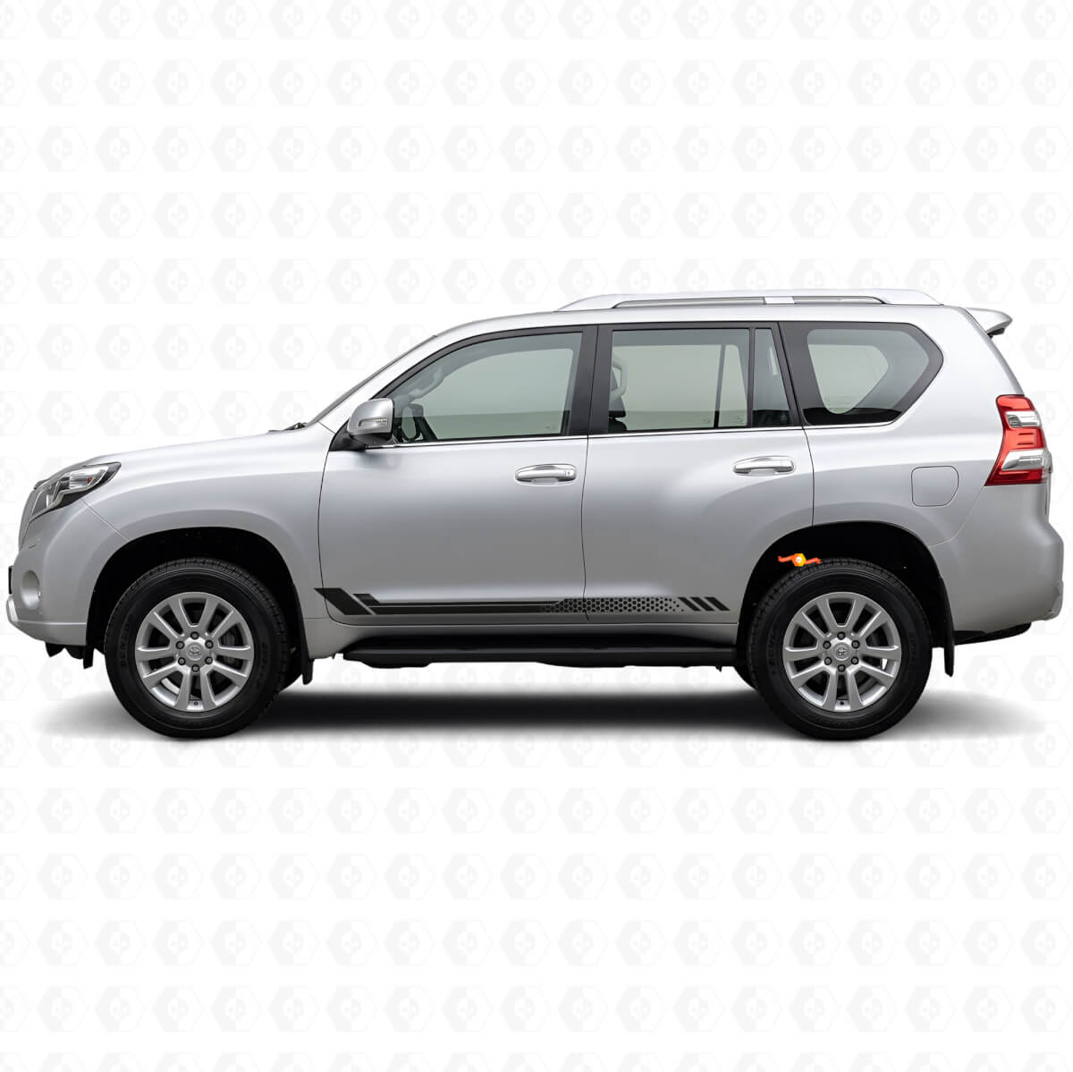 Autocollant latéral en vinyle à rayures en nid d'abeille pour Toyota Land Cruiser Prado 2009-2023