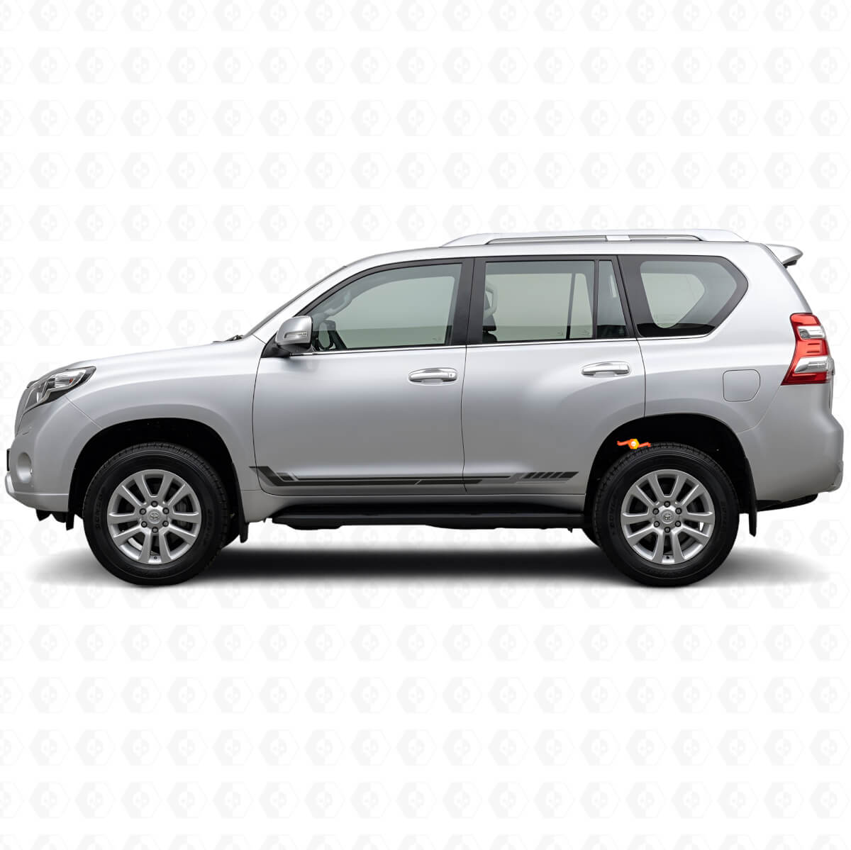 Autocollant en vinyle avec bandes latérales style course pour Toyota Land Cruiser Prado 2009-2023
