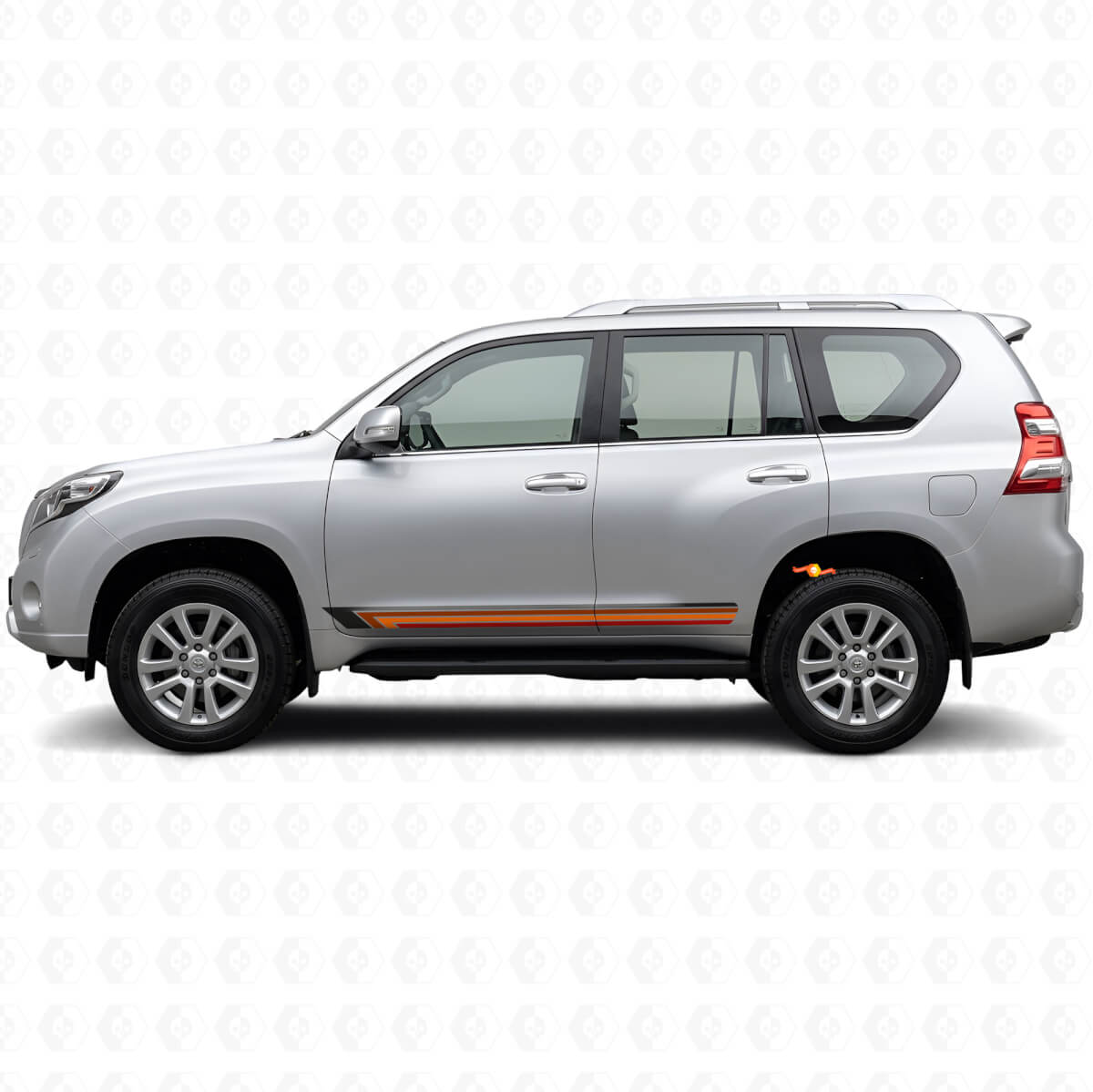 Autocollant latéral vinyle à rayures droites vintage pour Toyota Land Cruiser Prado 2009-2023