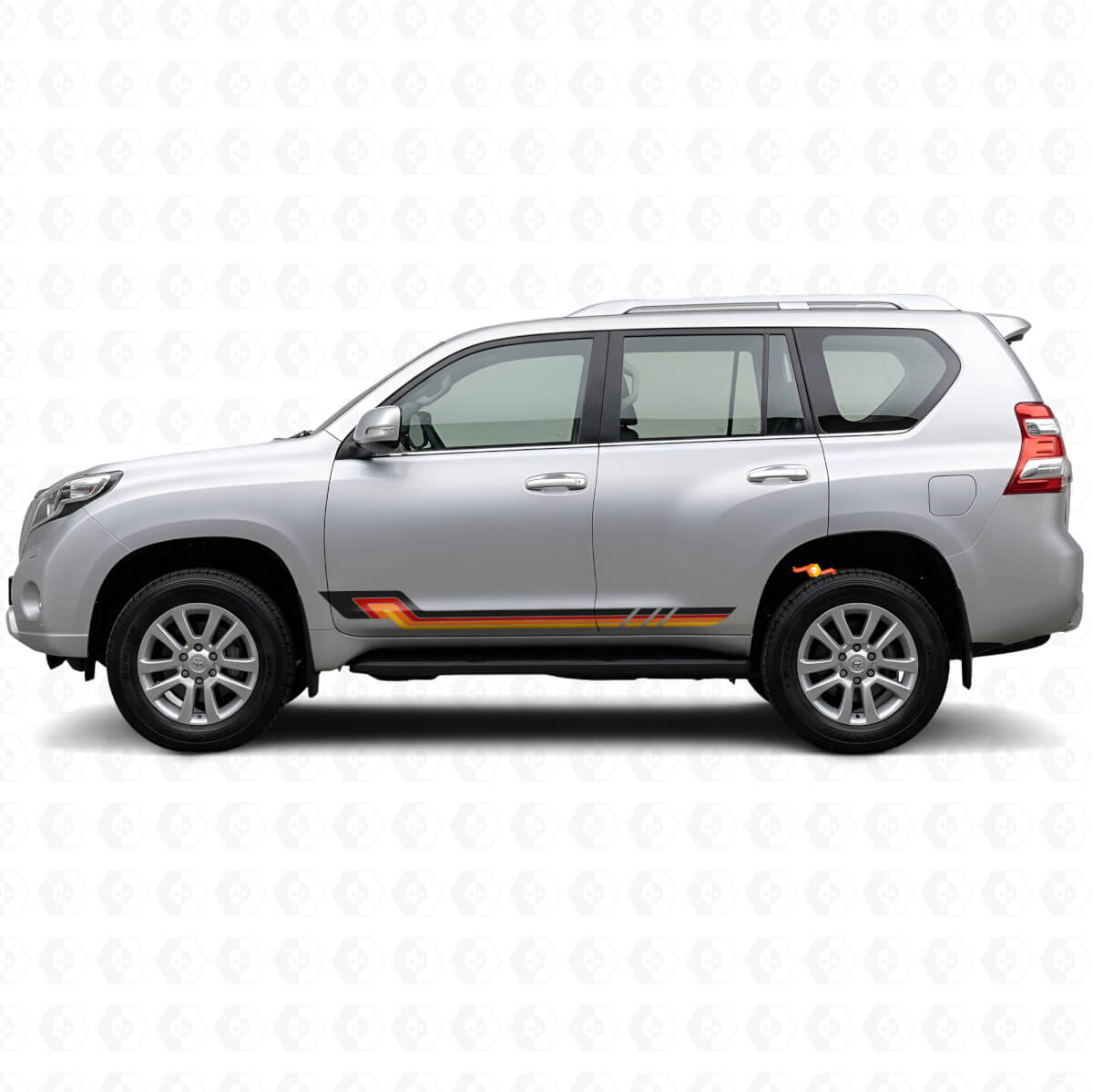 Autocollant en vinyle à bandes latérales style vintage pour Toyota Land Cruiser Prado 2009-2023