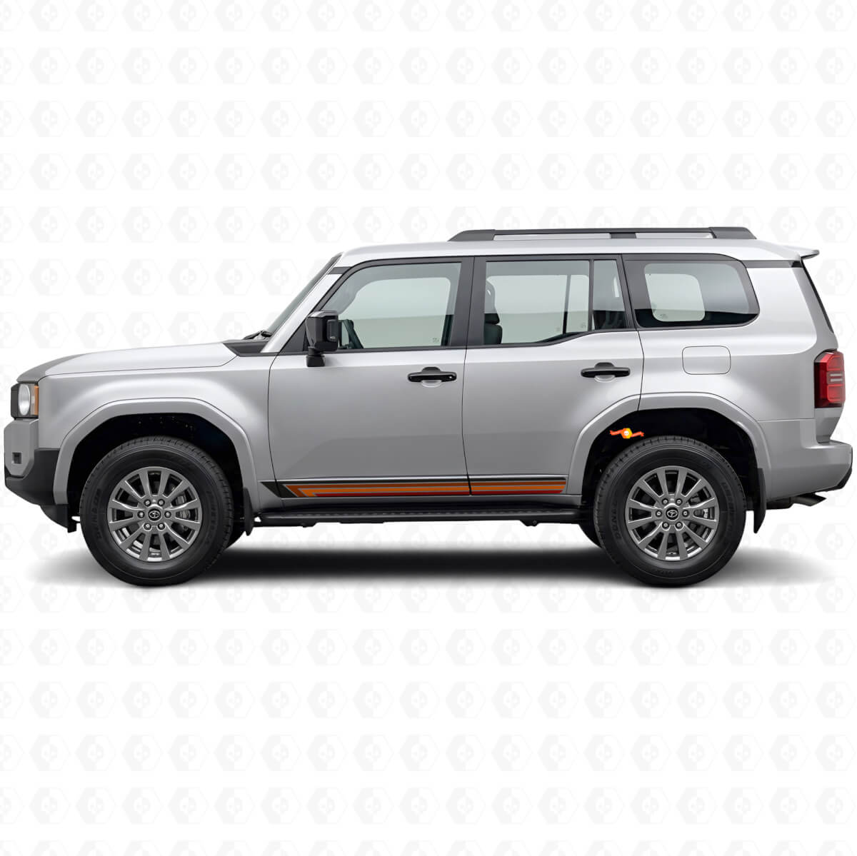 Autocollant vinyle latéral à rayures droites vintage pour Toyota Land Cruiser Prado 2023+