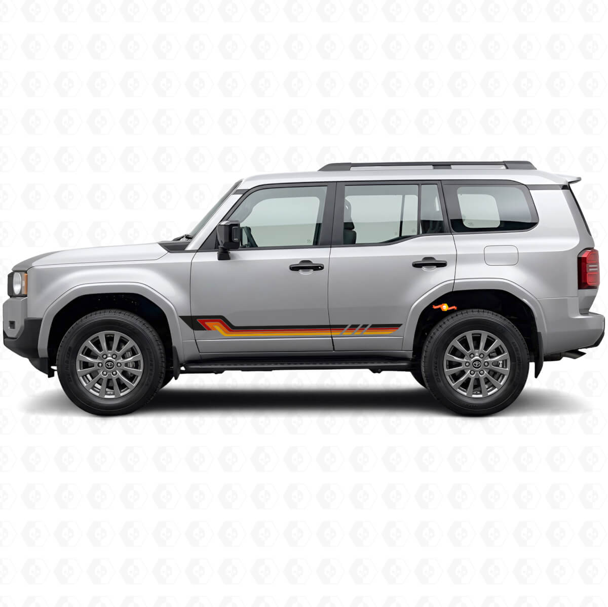 Autocollant en vinyle à bandes latérales style vintage pour Toyota Land Cruiser Prado 2023+