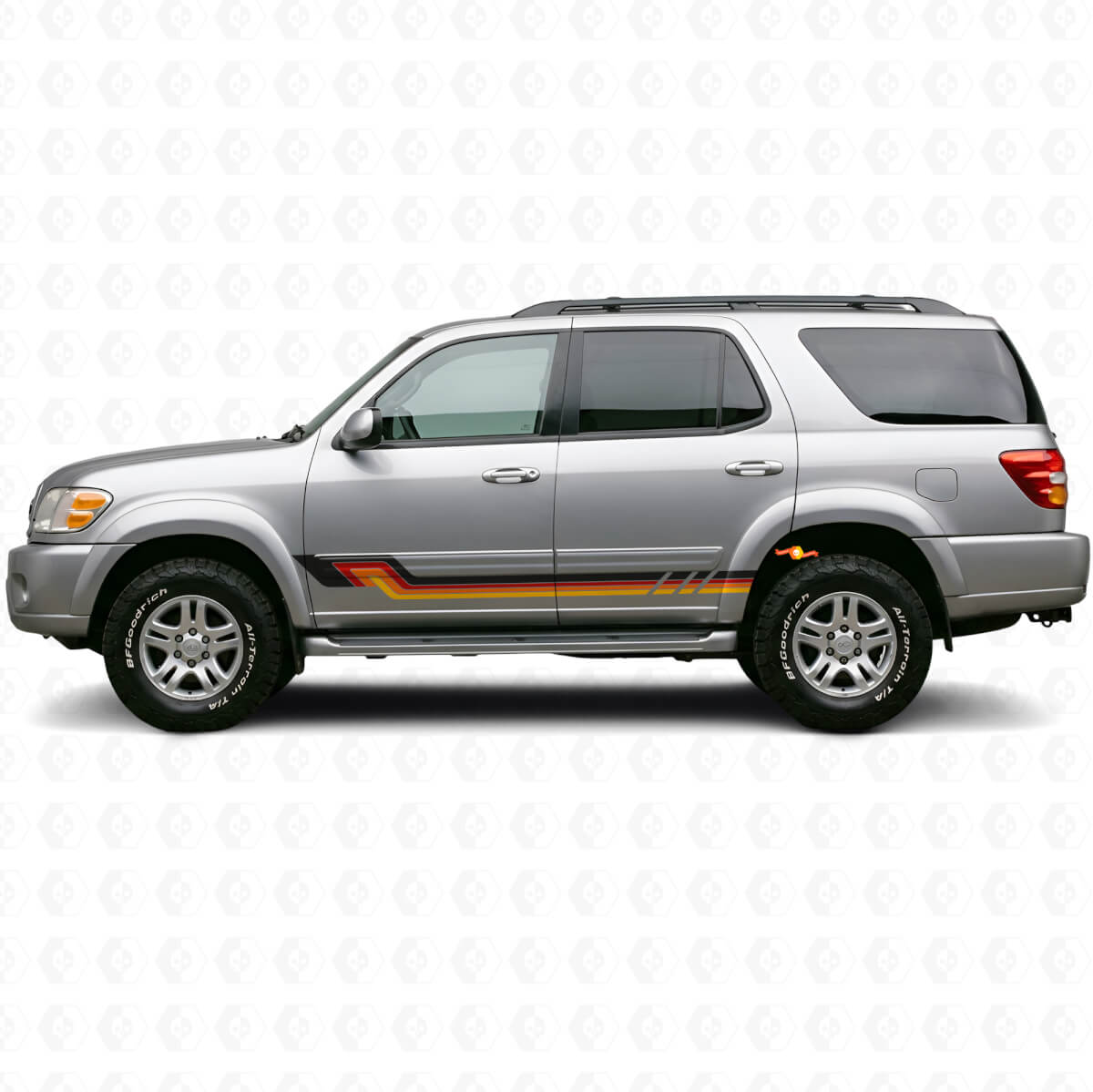 Autocollant vinyle bandes latérales style vintage pour Toyota Sequoia 2000-2007