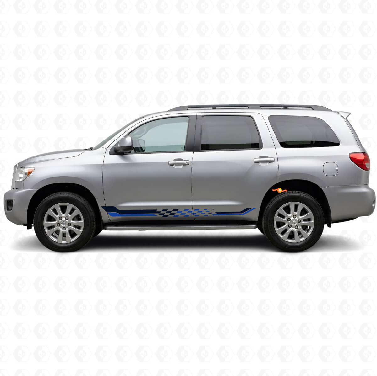 Autocollant vinyle bandes latérales à damier pour Toyota Sequoia 2007-2022