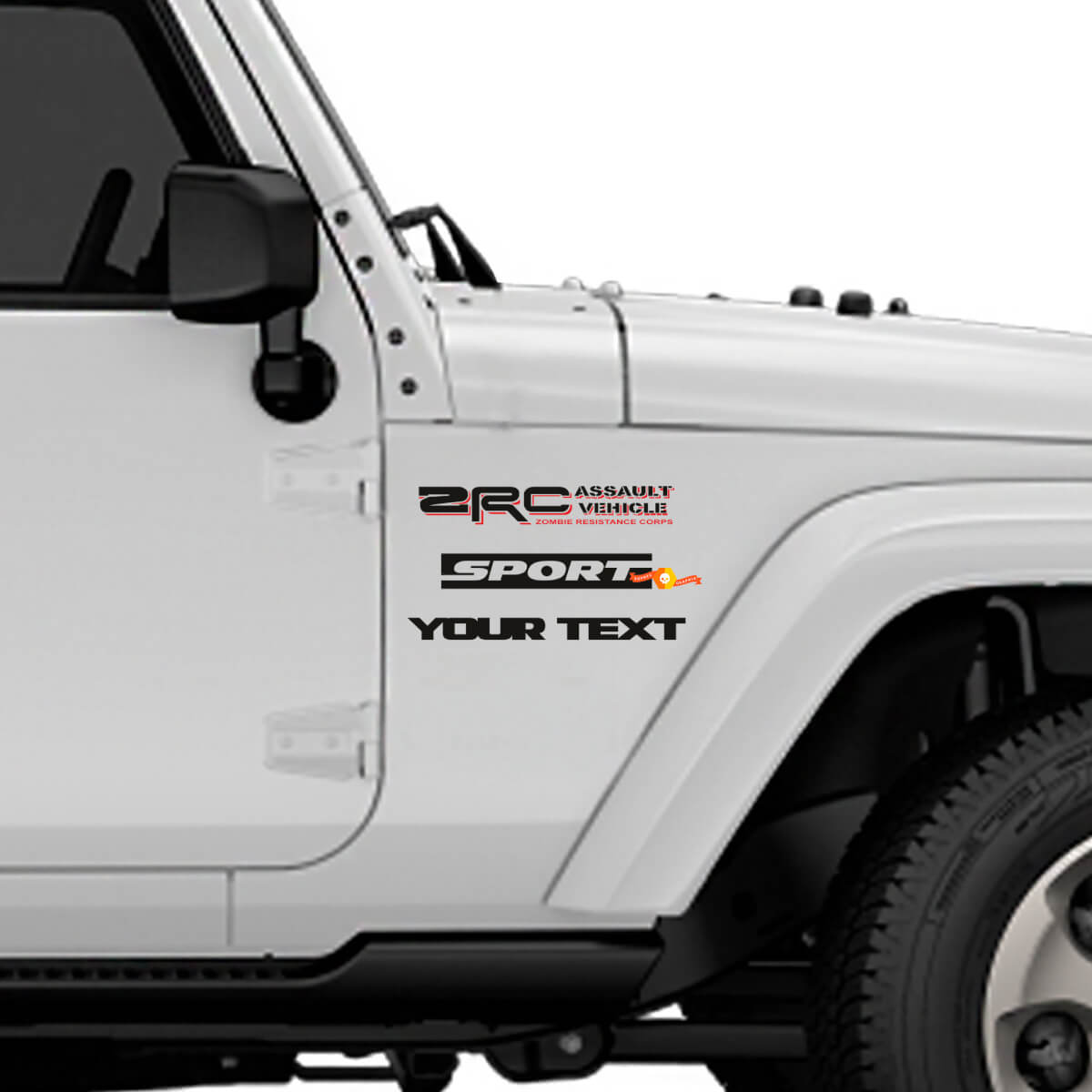 Autocollants en vinyle Zombie Resistance Corps pour Jeep Wrangler Rubicon