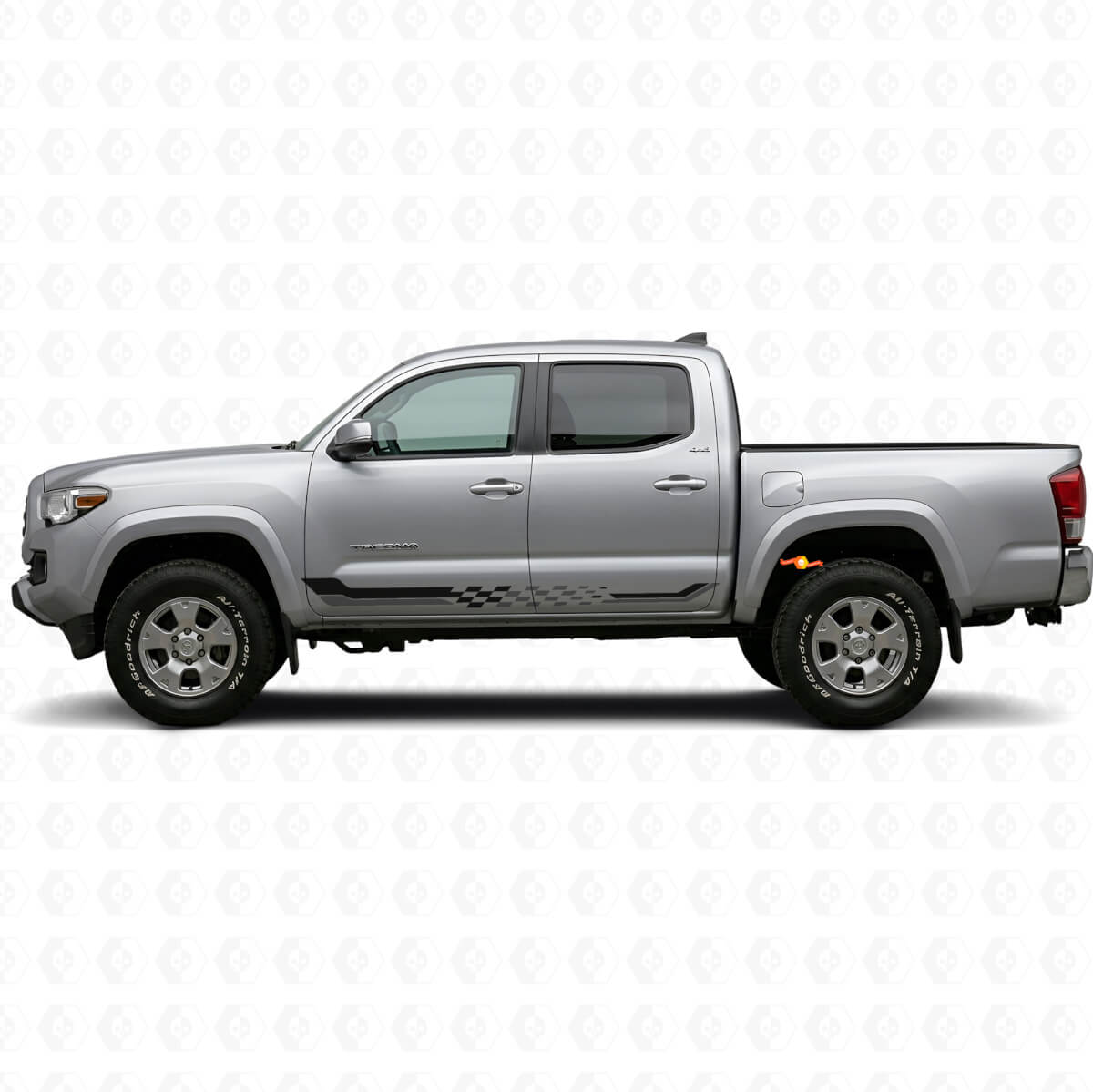 Autocollant en vinyle avec bandes latérales à damier pour Toyota Tacoma 2015-2023