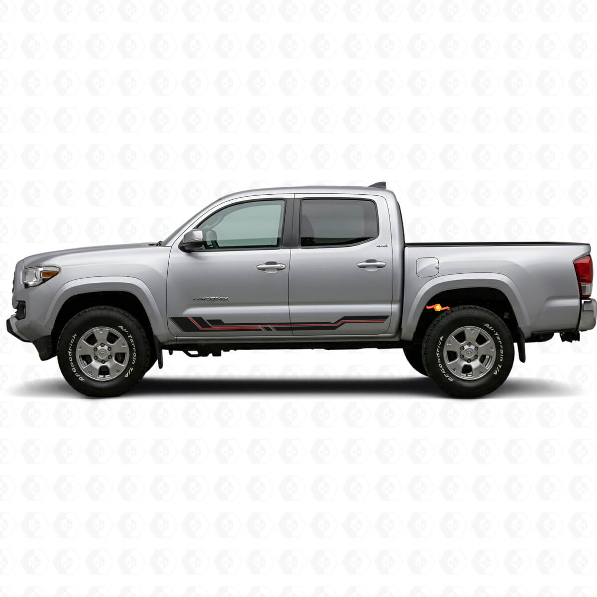 Autocollant en vinyle à bandes courbées pour bas de caisse Toyota Tacoma 2015-2023