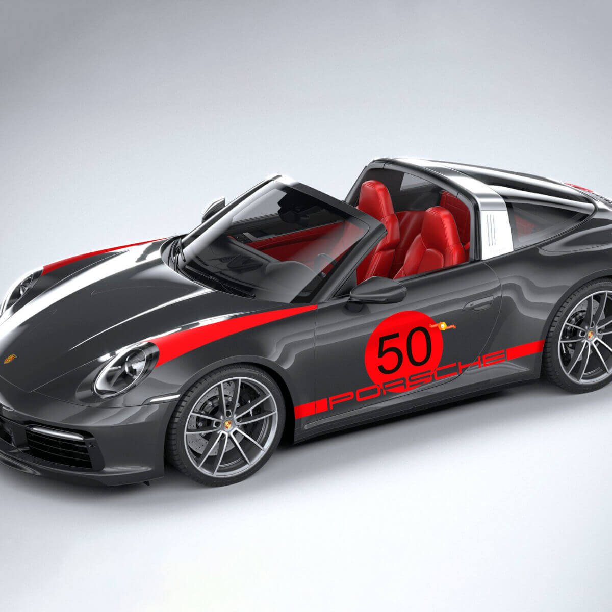 Décalque en vinyle à bandes latérales Style Héritage pour Porsche 911 Targa 4S