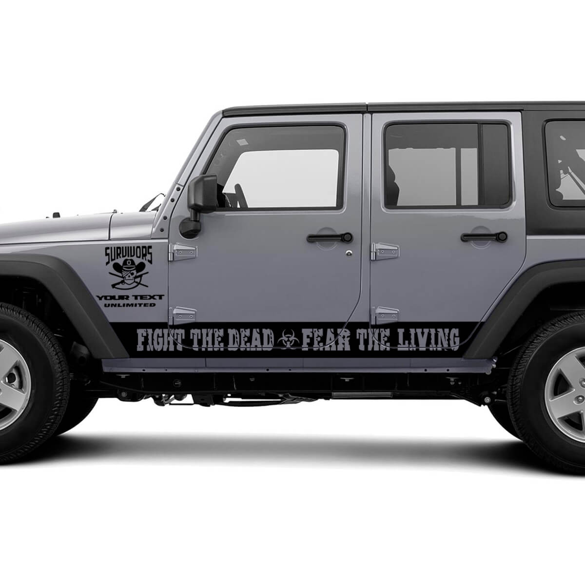 Luttez contre les morts, craignez les vivants Autocollants en vinyle bandes latérales pour Jeep Wrangler Rubicon
