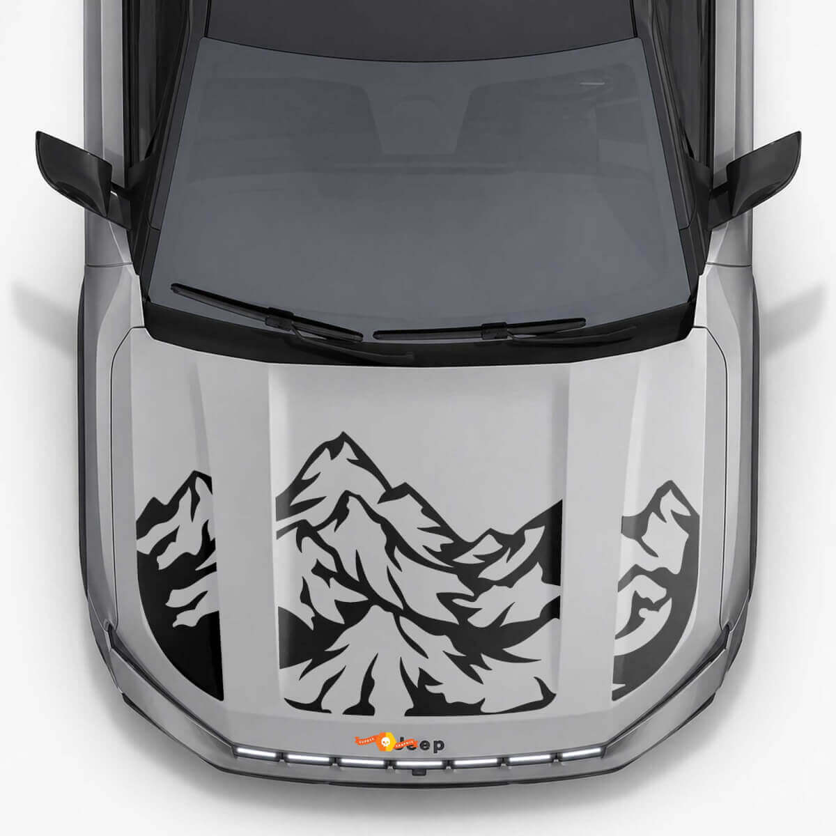 Autocollant en vinyle à triples rayures Mountain Style pour capot Jeep Compass 2026