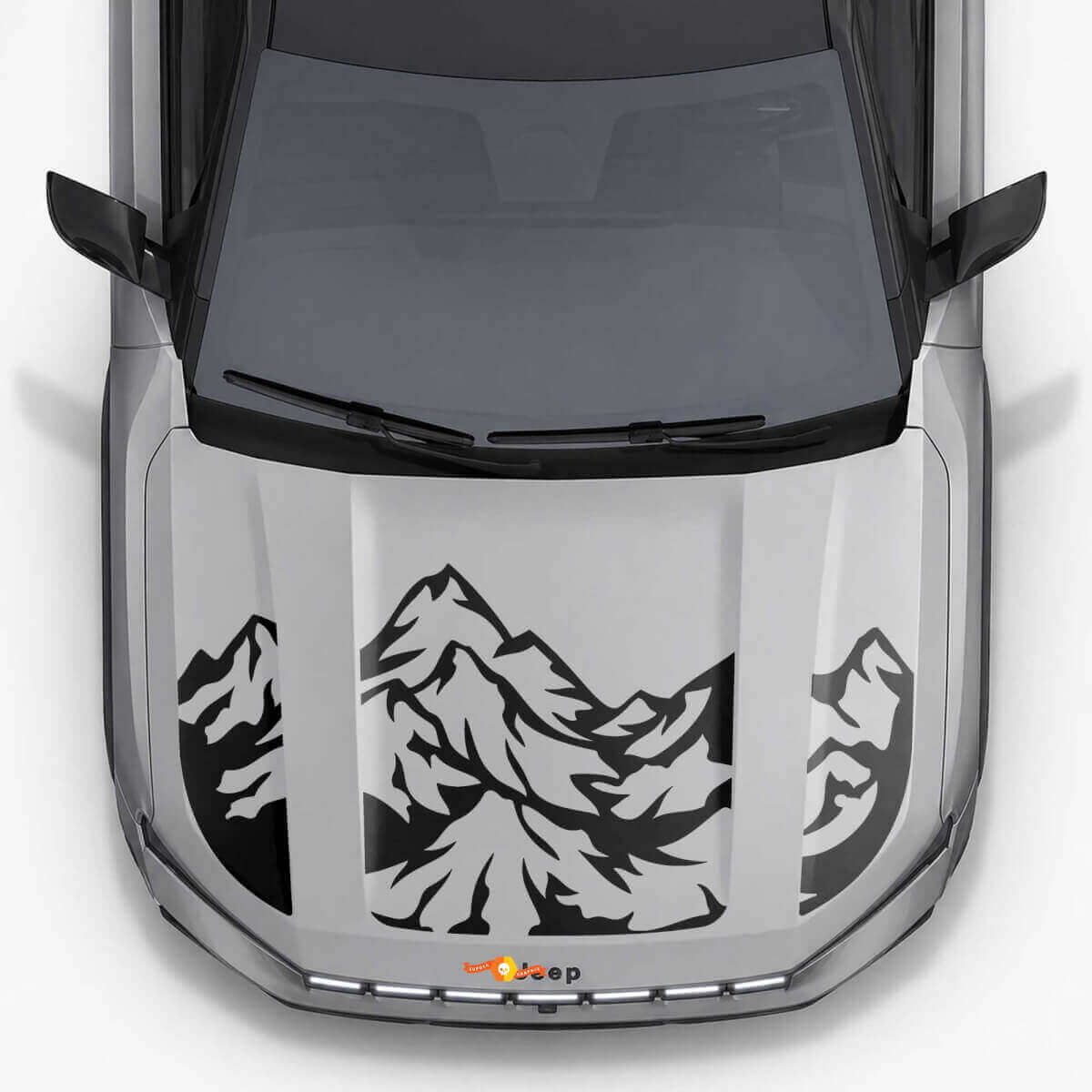 Autocollant en vinyle à triples rayures Mountain Style pour capot Jeep Compass 2026