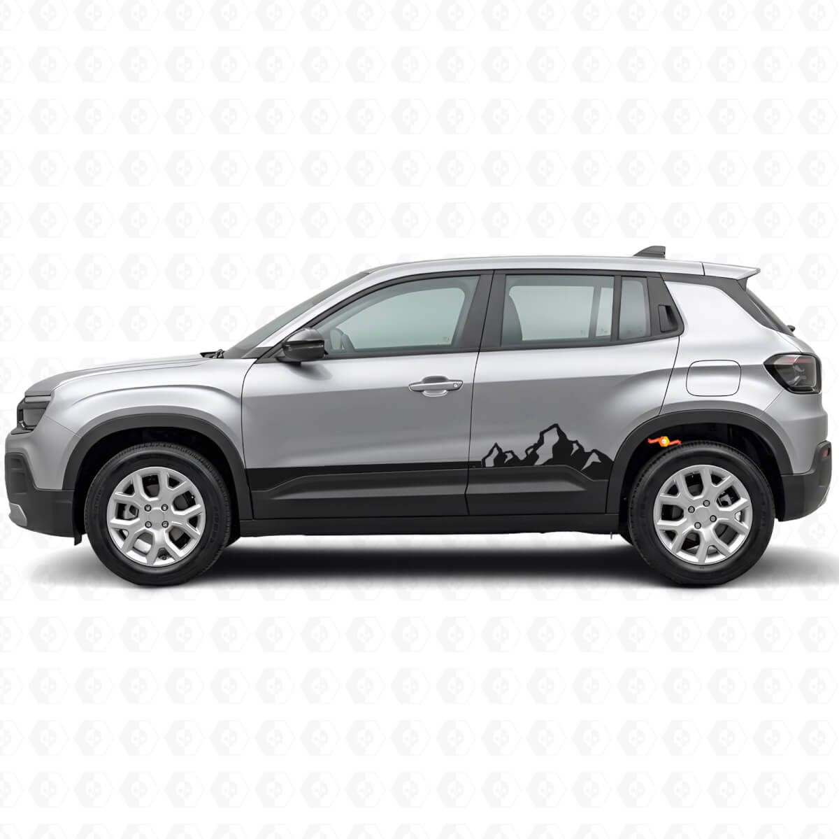 Décalcomanie Vinyle Minces Rayures Montagnes pour Bas de Caisse Jeep Avenger 2023+
