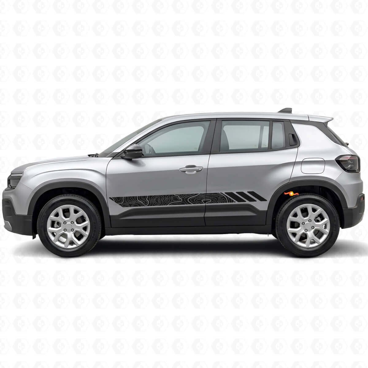 Autocollant latéral en vinyle à rayures style topographique pour Jeep Avenger 2023+